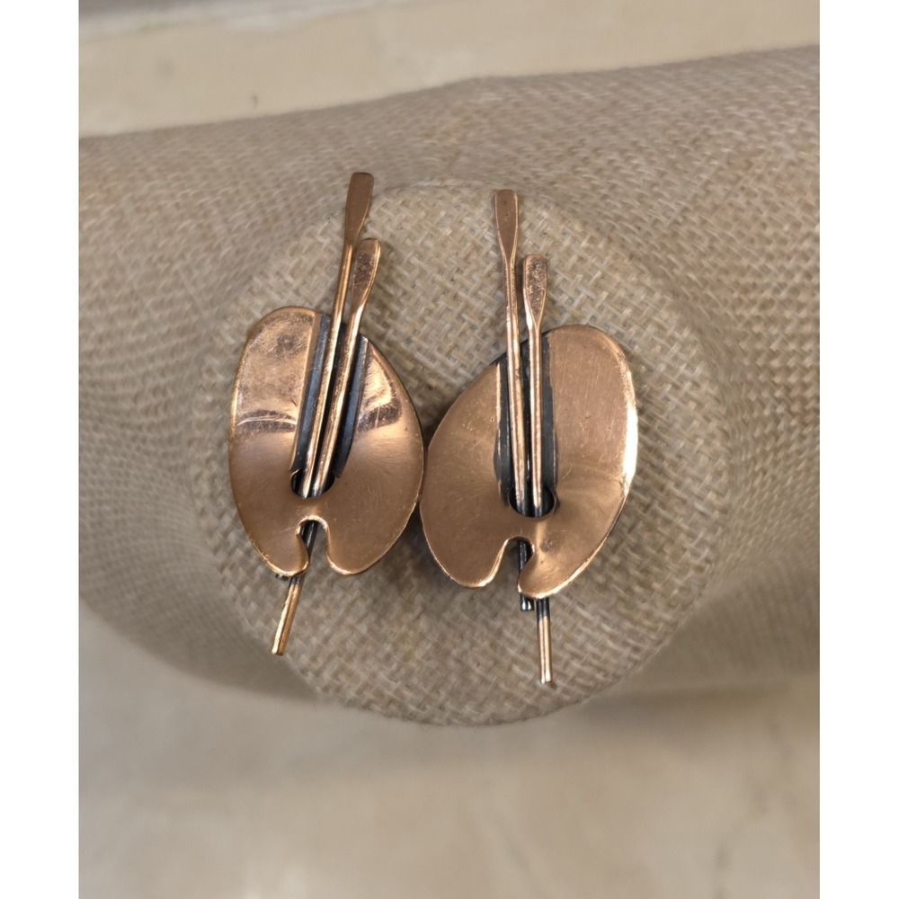Mid‎ century Renoir Matisse Copper Clip-On Earrings Paint Palettes